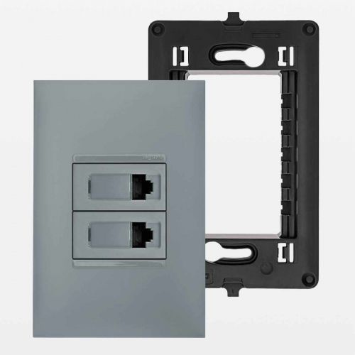 Conjunto 4x2 Tomada Rede RJ45 Cat5e Dupla PIAL Plus+ Legrand