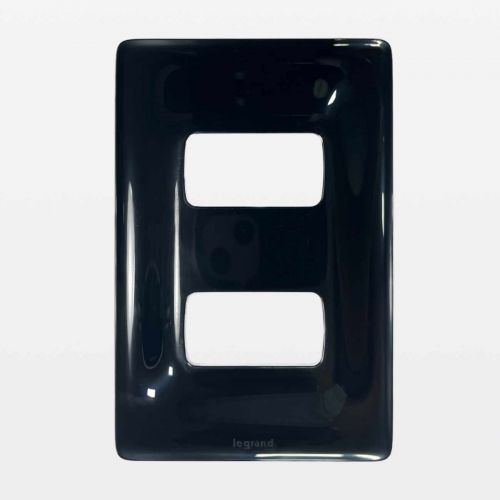Placa 2 Postos Separados Zeffia 4x2 Preta Legrand 680182PT