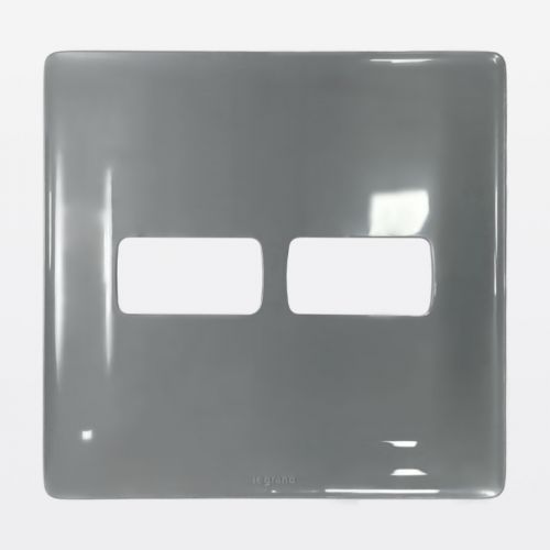 Placa 1+1 Postos 4x4 Zeffia Cinza Legrand 680174CZ