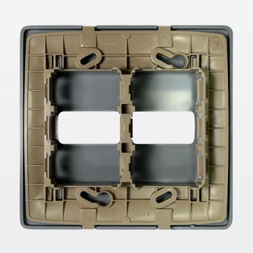 Placa 1+1 Postos 4x4 Zeffia Cinza Legrand 680174CZ
