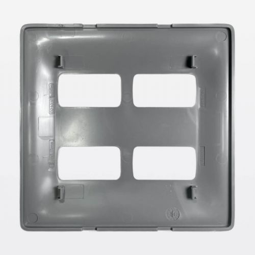 Placa 2+2 Postos Separados 4x4 Zeffia Cinza Legrand 680175CZ