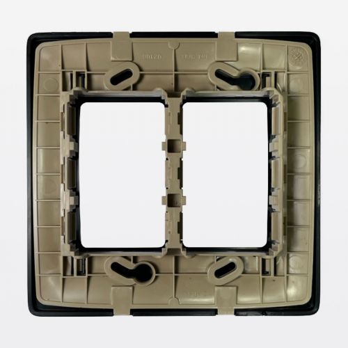 Placa 3+3 Postos Juntos Zeffia 4x4 Preta Legrand 680176PT