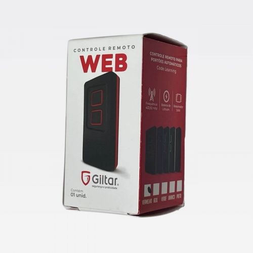 Controle Port�o Eletr�nico 433MHz 2 Bot�es c/ Suporte Quebra Sol Giltar