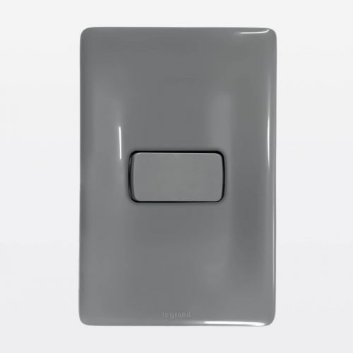 Conjunto Interruptor Simples Cinza 4x2 Zeffia Legrand 680100CZ