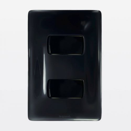 Conjunto 2 Interruptores Simples Preto 4x2 Zeffia Legrand 680101PT