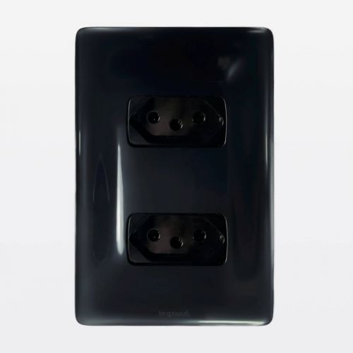 Conjunto 2 Tomadas 10A Preto Linha Zeffia Legrand 680111PT