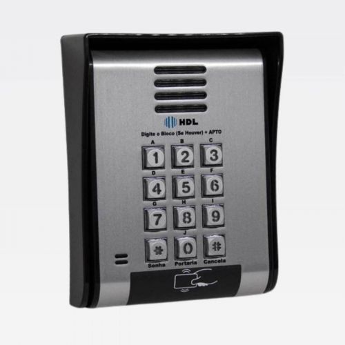 Interfone 5 Pontos HDL Porteiro Coletivo F20ID C/ Central e 10 Tags RFID