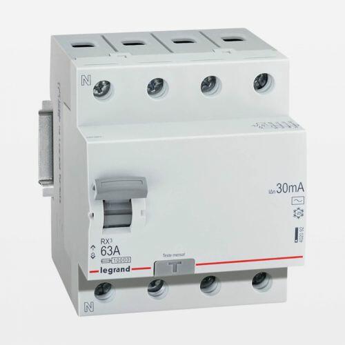 IDR Interruptor Diferencial Residual RX3 4P 63A 30mA Bivolt 220/380V Legrand 402092