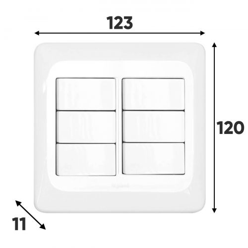 Conjunto 4x4 Pial Pop c/ 4 Interruptores Simples 10A Branco Legrand