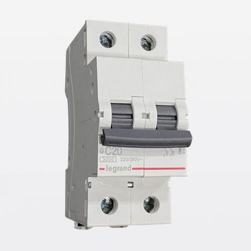 Disjuntor Bipolar Bifásico 50A Curva C 3000A RX3 Pial Legrand 419553