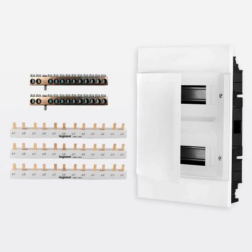 Quadro de Embutir Protectbox 24 DIN Legrand c/ 3 Barramentos Fase + 2 Barramentos Neutro/Terra