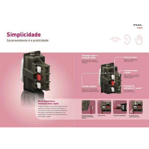 Conjunto Interruptor Simples 10A p/ Emb. M�vel c/ Placa Branco Nereya Legrand