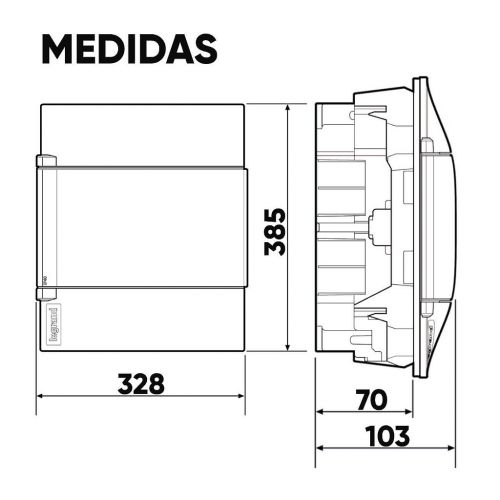 Quadro Embutir 24 DIN Practibox S Branco Legrand 135002