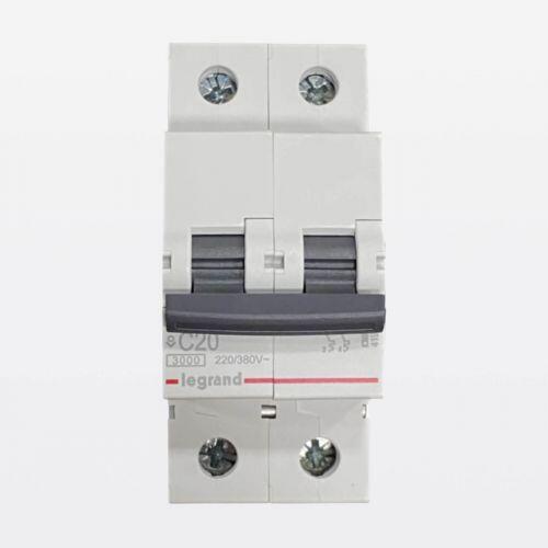 Disjuntor Bipolar Bifásico 20A Curva C 3000A Legrand RX3 419549