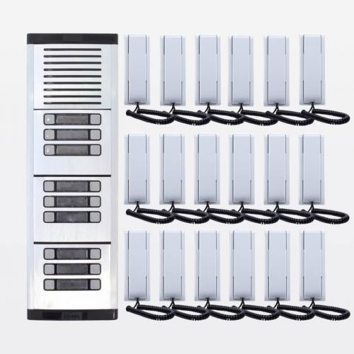 Kit Coletivo Porteiro Eletr�nico 18 Pontos HDL c/ Gabinete GS-4 + 18 Monofones + Fonte