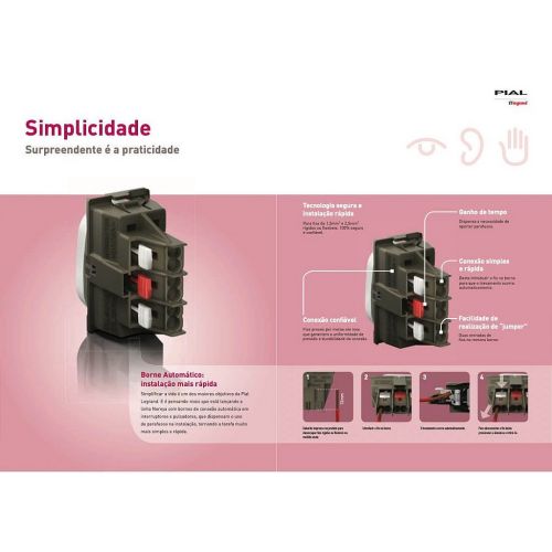 Conjunto 4x2 Tomada Tripla Fosco 10A PIAL Nereya