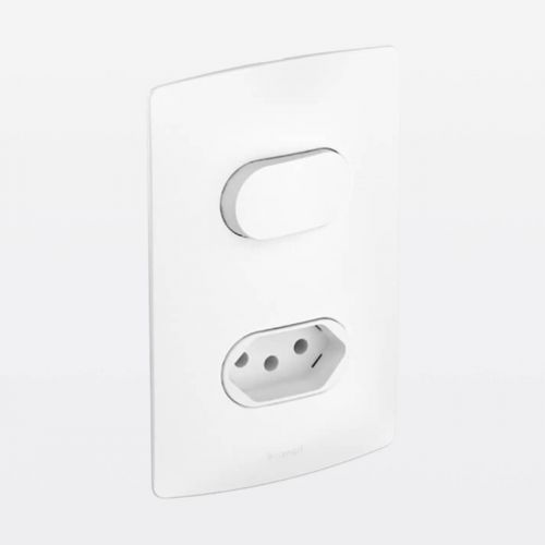 Conjunto 4x2 Interruptor Simples e Tomada 10A Fosco PIAL Nereya