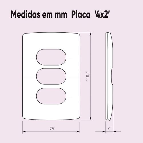 Conjunto 4x2 Nereya c/ 2 Interruptores Paralelos + 1 Interruptor Simples Legrand