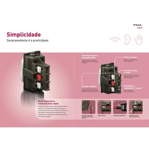 Conjunto 4x2 Nereya c/ 2 Interruptores Paralelos + 1 Interruptor Simples Legrand