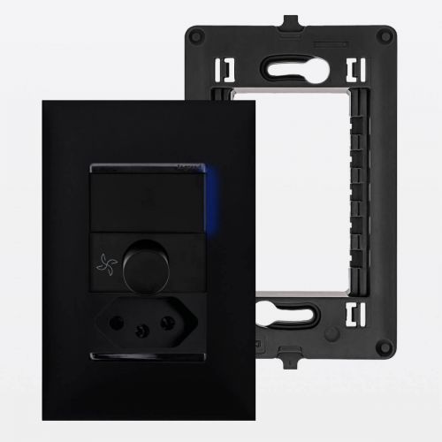 Conjunto 4x2 c/ Variador Ventilador 160VA + Interruptor Simples 10A c/ LED + Tomada 10A PIAL Plus+ Legrand