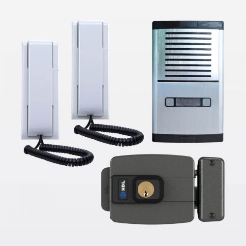 Conjunto Interfone Coletivo 2 Pontos c/ Fechadura Eletrica C90 STD HDL