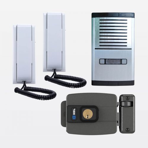 Conjunto Interfone Coletivo 2 Pontos c/ Fechadura Eletrica C90 STD HDL