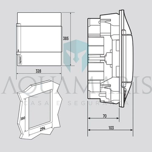 Quadro de Distribui��o Embutir Protectbox 24 Disjuntores c/ Tampa Transparente Legrand 135012