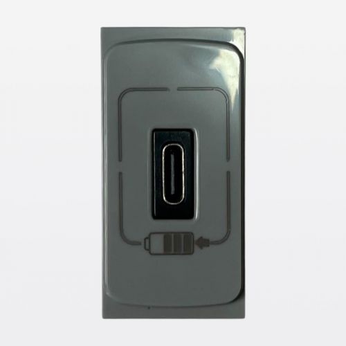 M�dulo Carregador USB Tipo C 1500mA Cinza Zeffia Legrand 680164CZ