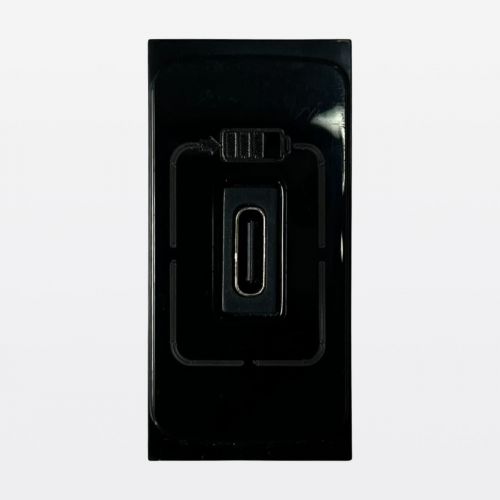 Módulo Carregador USB Tipo C 1500mA Preta Zeffia Legrand 680164PT