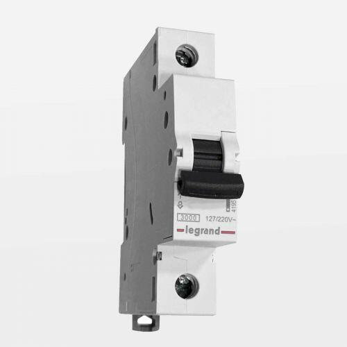 Disjuntor Unipolar Monofásico 20A 3kA Curva B RX3 Legrand 419509