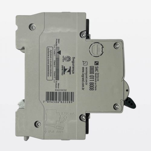 Disjuntor Bipolar Bif�sico 10A 3kA Curva C RX2 Legrand RXD10C32