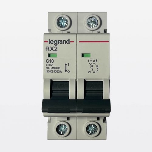 Disjuntor Bipolar Bifásico 25A 3kA Curva C RX2 Legrand RXD25C32