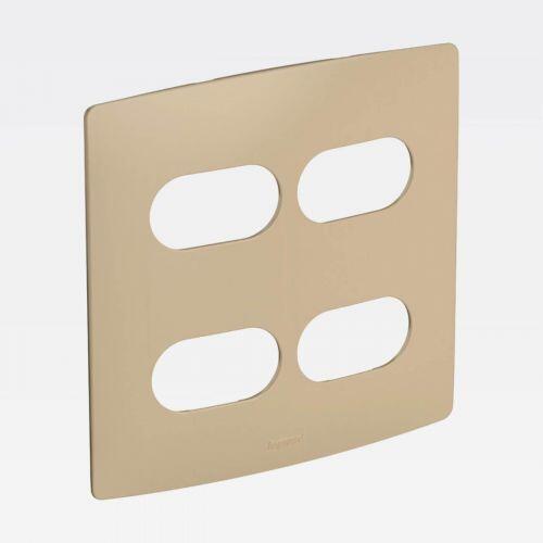 Placa 2+2 Postos Separados 4x4 Gengibre Nereya Legrand 663421