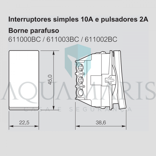 M�dulo Interruptor Paralelo 10A 250V Branco PIAL Plus+ Legrand 611001BC