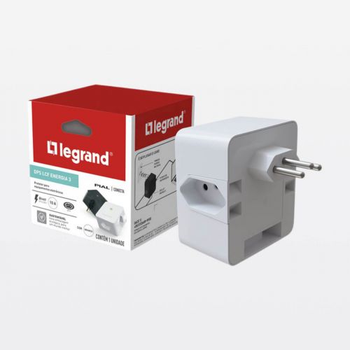 Protetor de Surto El�trico DPS 3 Tomadas 2P+T 10A Bivolt Branco Legrand 030446