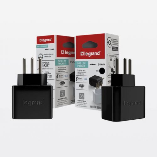 Protetor de Surto El�trico DPS Tomada 2P+T 10A Bivolt Preto Legrand 030455