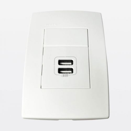 Conjunto 4x2 Carregador USB Duplo 3A Bivolt PIAL Plus Legrand 615089