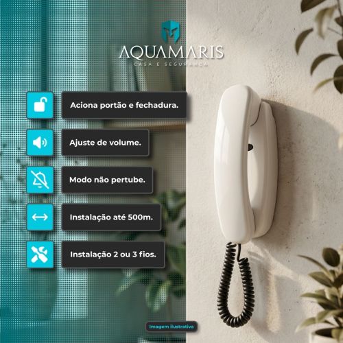 Interfone HDL F8 NTL Fechadura El�trica C90 STD Cilindro 40mm Para Port�o