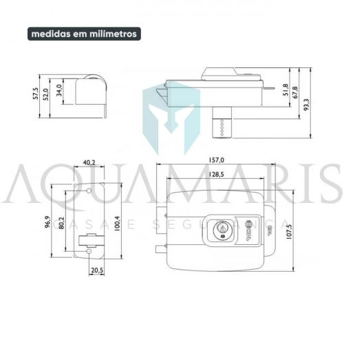 Interfone HDL F8 NTL Fechadura El�trica C90 STD Cilindro 40mm Para Port�o