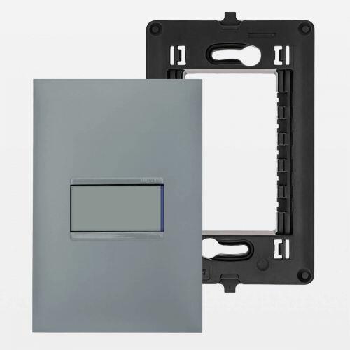 Conjunto Interruptor Simples 10A Bivolt 4x2 Cinza Pial Plus+ Legrand 611110CZ