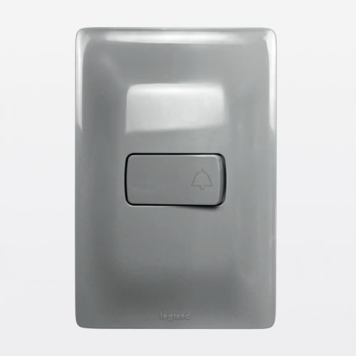 Conjunto Pulsador para Campainha 2A Bivolt 4x2 Cinza Zeffia Legrand 680109CZ