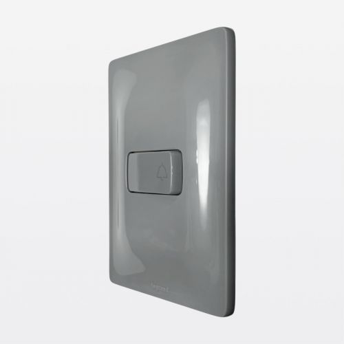 Conjunto Pulsador para Campainha 2A Bivolt 4x2 Cinza Zeffia Legrand 680109CZ