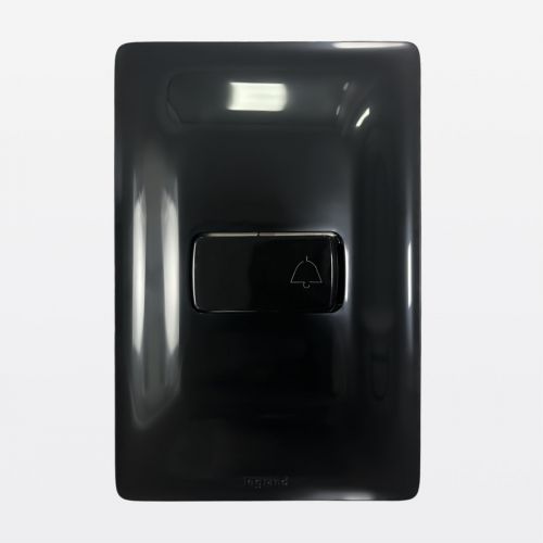 Conjunto Pulsador para Campainha 2A Bivolt 4x2 Preto Zeffia Legrand 680109PT