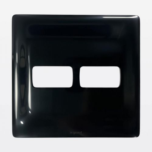 Placa 1+1 Postos 4x4 Preta Zeffia Legrand 680174PT