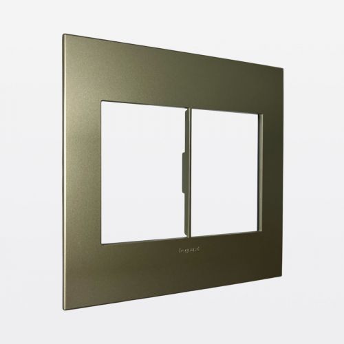 Placa 3+3 Postos 4x4 Quadrados Arteor Champagne Legrand 571508B