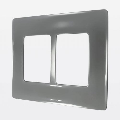 Placa 3+3 Postos Juntos 4x4 Zeffia Cinza Legrand 680176CZ