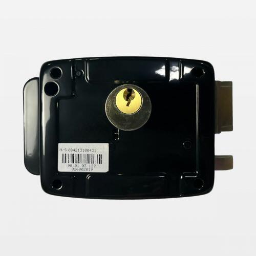 Fechadura El�trica Mini C90 Sobrepor Compacta Abre p/ Dentro Preta HDL 90.01.03.127