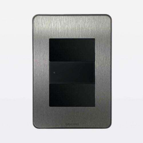 Conjunto 4x2 Interruptor Simples Alumínio Matix Go Bticino Legrand