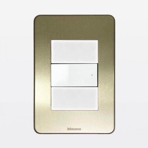 Conjunto 4x2 Interruptor Simples Alum�nio Matix Go Bticino Legrand