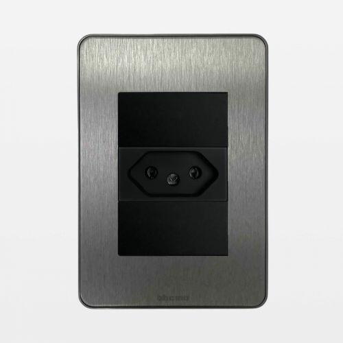 Conjunto 4x2 Tomada 10A Alumínio Matix Go Bticino Legrand